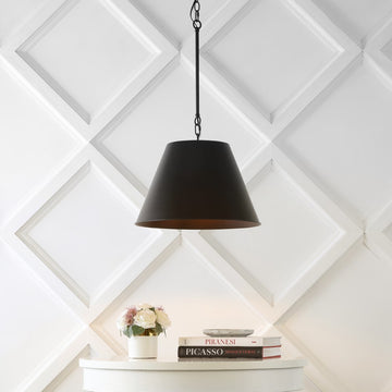 Harper Industrial Farmhouse Iron LED Pendant - JONATHAN Y